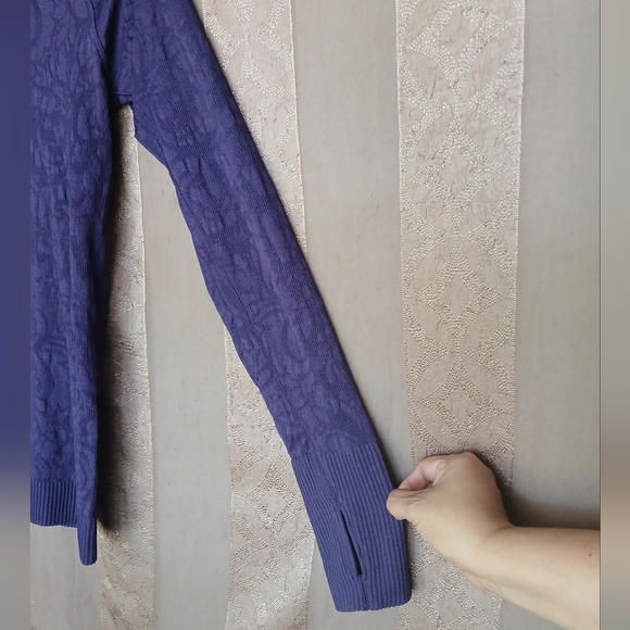 💎 Lululemon Women's Athletic Top REST LESS 1/2 Zip Women's Purple #0360 - Picture 7 of 11